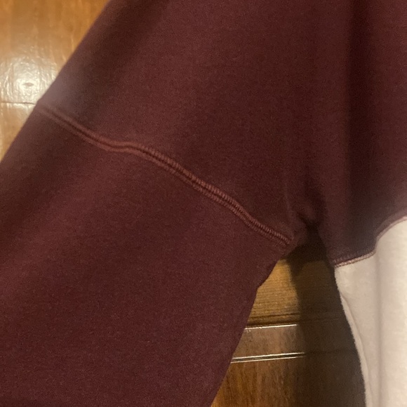 Small PINK Victoria's Secret PINK-Nation Maroon and Ivory Top with Dog Logo - Picture 4 of 11